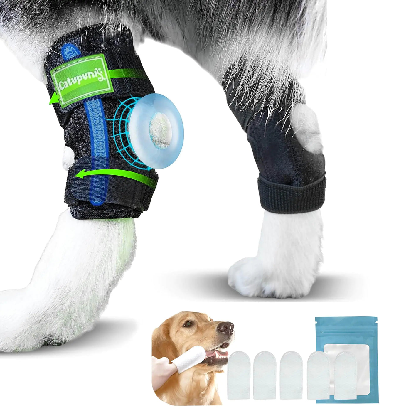 CATUPUNIS 2PCS Dog Braces for Back Leg for Support. Dog Arthritis Brace. Hind Leg Support for Dogs. Leg Brace for Dogs Back Leg. Dog Leg Brace. Dog Back Leg Support Brace. Dog Hock Brace Rear Leg (M)