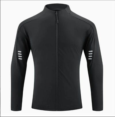 Men's Compression Long Sleeve Running Jacket with Stand Collar