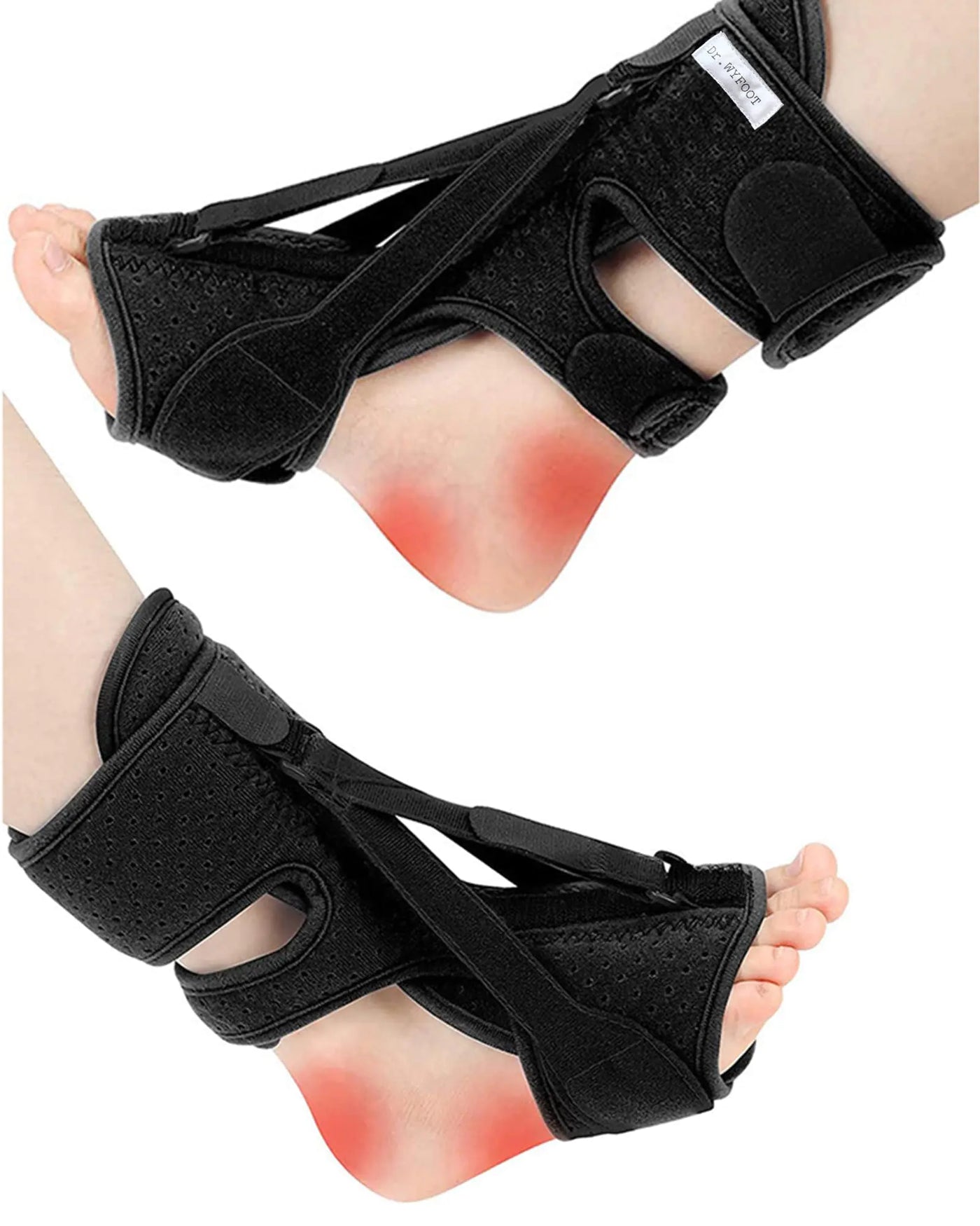 Dr.WYFOOT Plantar Fasciitis Brace for Plantar Fasciitis ReliefPlantar Fasciitis Night SplintFoot Drop and Achilles Tendonitis BraceNight Splint for Plantar Fasciitis Men & Women(1 Pce Black)