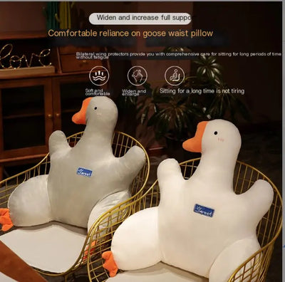 Cartoon Goose Lumbar Support Pillow for Office & Car