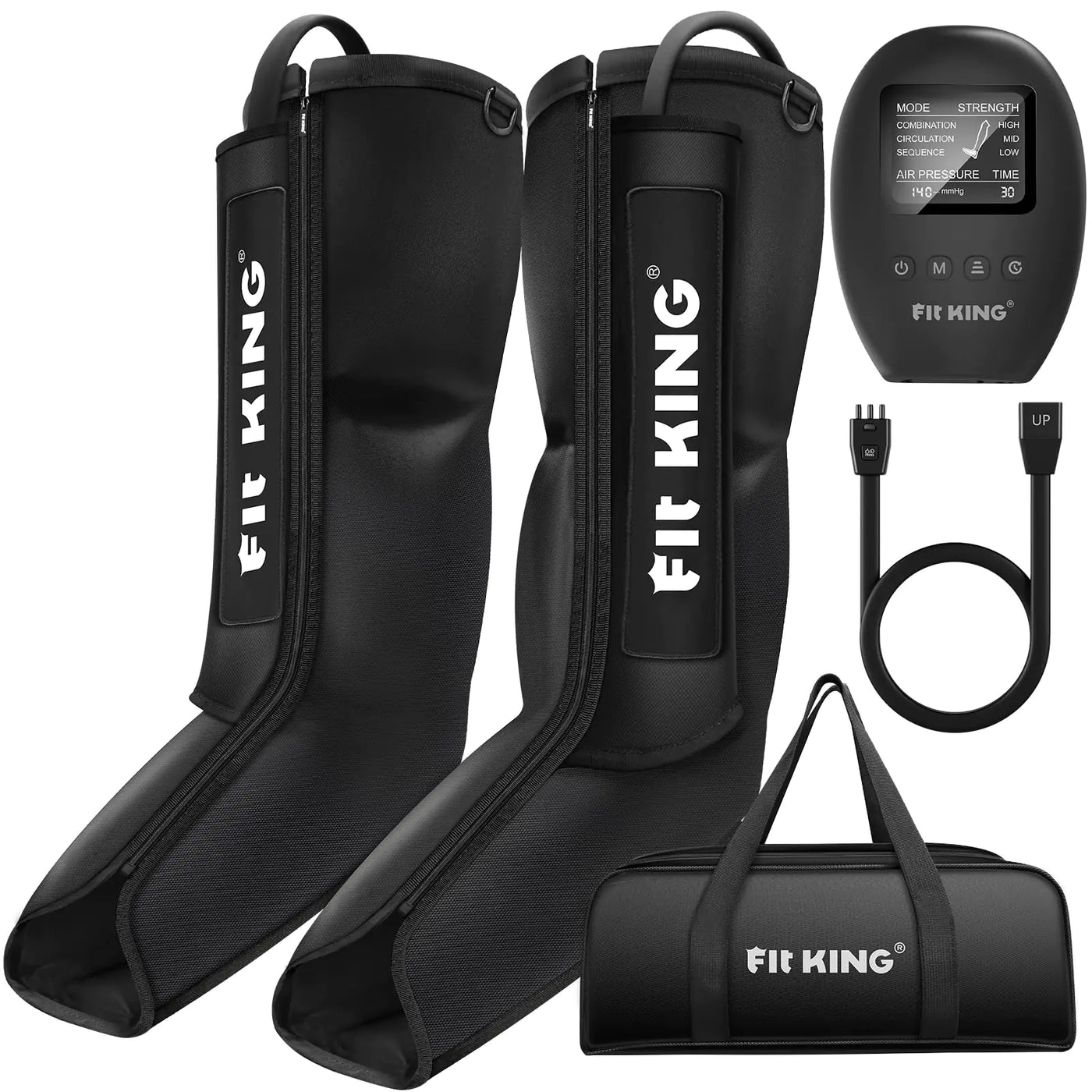 FIT KING Fast Recovery Boots for Foot and Calf Relaxation Air Compression Leg Massager for Blood Circulation Muscle Soreness Relief Pain and Swelling FSA or HSA Eligible