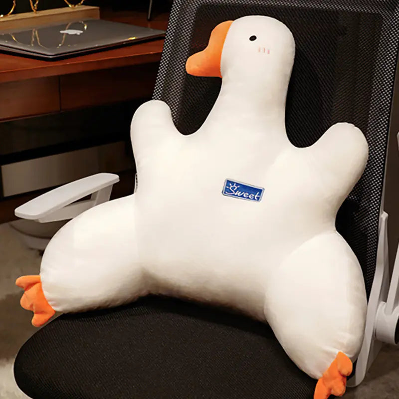 Cartoon Goose Lumbar Support Pillow for Office & Car