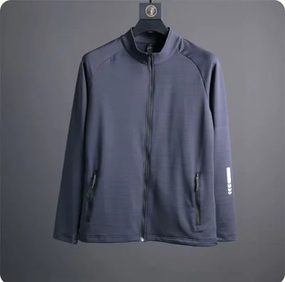Men's Compression Long Sleeve Running Jacket with Stand Collar