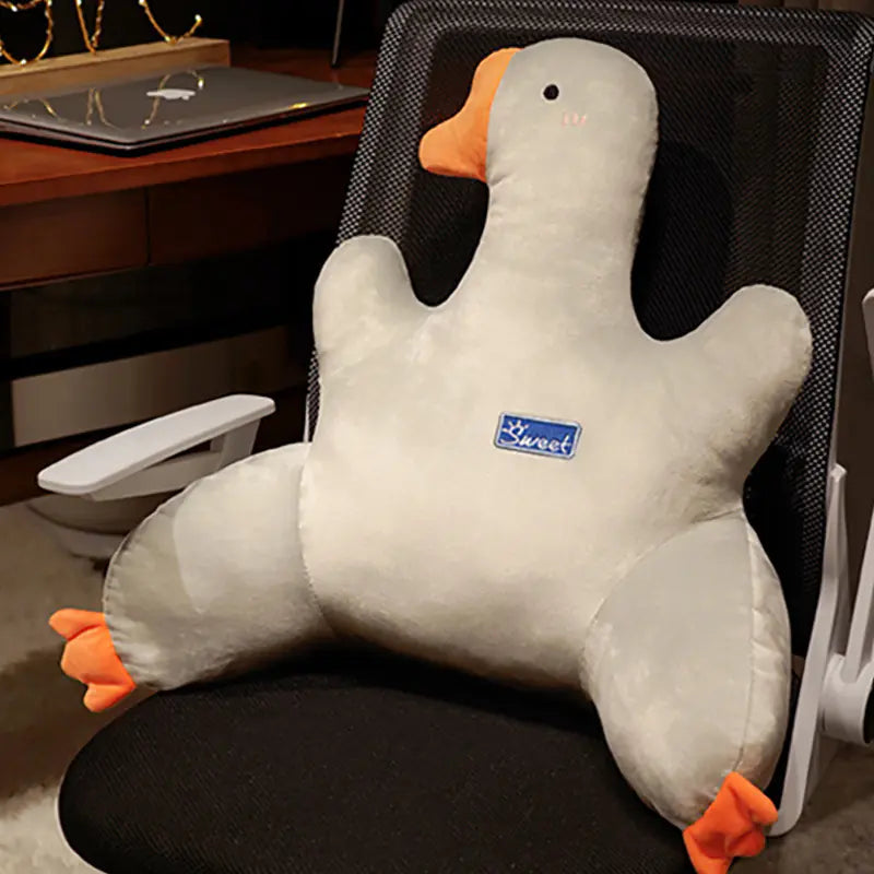 Cartoon Goose Lumbar Support Pillow for Office & Car