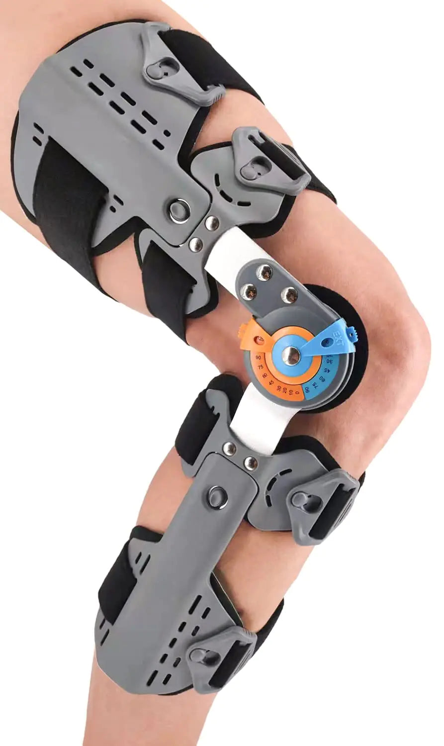 Hinged Knee Brace ROM Post Op Knee Immobilizer Adjustable Knee Immobilizer Support with Side Leg Stabilizers for Men and Women for Meniscus Tear Arthritis ACL PCL Osteoarthritis Orthopedic Rehab