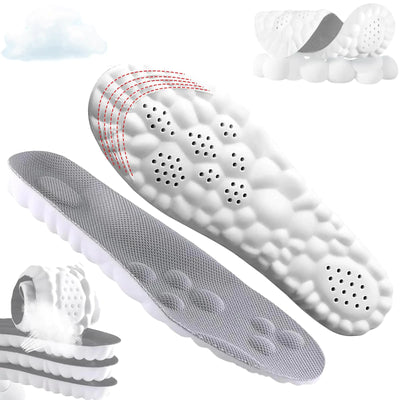 Cloudsole Insoles - 4D Cloud Insoles for Men Orthopedic Insoles for Women & Men - Plantar Fasciitis Insoles 4D Sports Shoes Insoles Anti Fatigue Shock Absorption Foot Pain Relief (Gray 4-8.5)